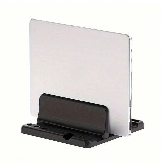 Alt view image 3 of 7 - Bks Adjustable Ergonomic Laptop Stand - ABS Material Height Adjustable Desktop Notebook Holder for MacBook iPad Tablet Vertical Storage Rack Black