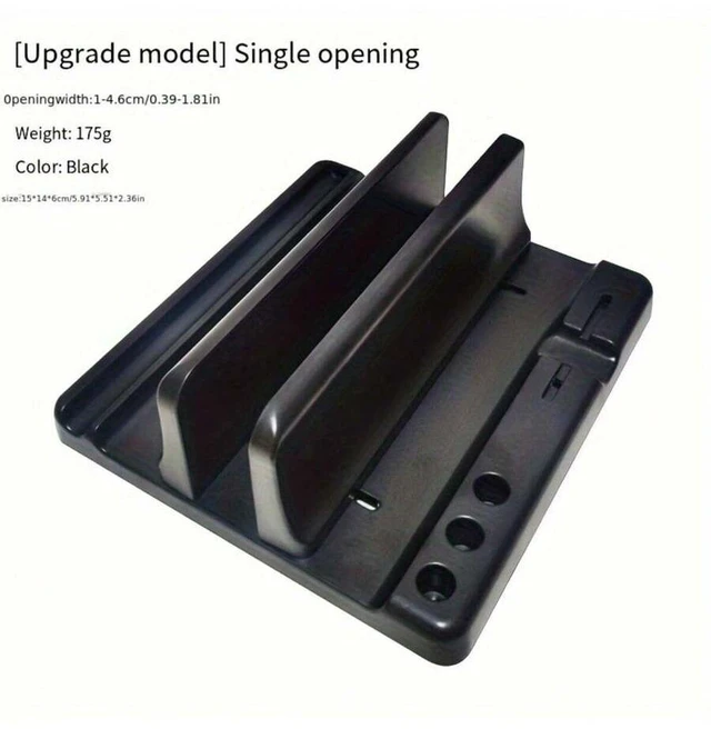Alt view image 4 of 7 - Bks Adjustable Ergonomic Laptop Stand - ABS Material Height Adjustable Desktop Notebook Holder for MacBook iPad Tablet Vertical Storage Rack Black