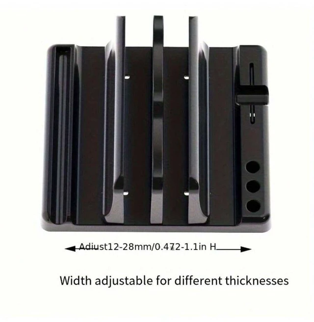 Alt view image 7 of 7 - Bks Adjustable Ergonomic Laptop Stand - ABS Material Height Adjustable Desktop Notebook Holder for MacBook iPad Tablet Vertical Storage Rack Black
