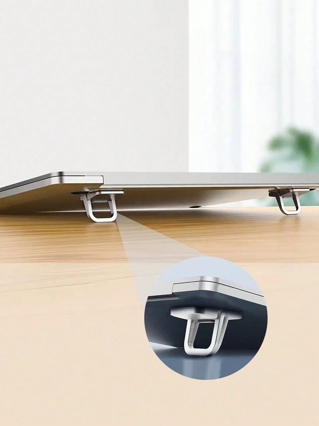 Alt view image 4 of 7 - Bks Laptop Stand Invisible Adhesive Bracket Foldable Storage Portable Elevated Keyboard Pad Support