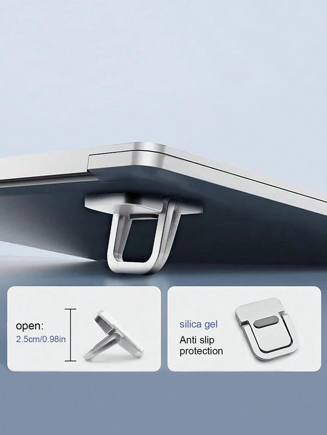 Alt view image 5 of 7 - Bks Laptop Stand Invisible Adhesive Bracket Foldable Storage Portable Elevated Keyboard Pad Support