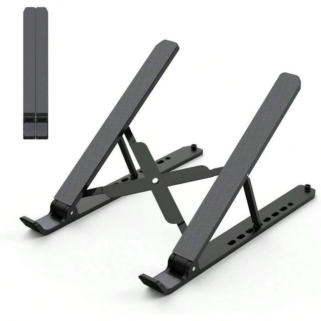 Main image of Bks Adjustable Laptop Stand Desk Portable Notebook Riser Ventilated Cooling Holder for 10 to 15.6 Inch Laptops and Tablets - Black