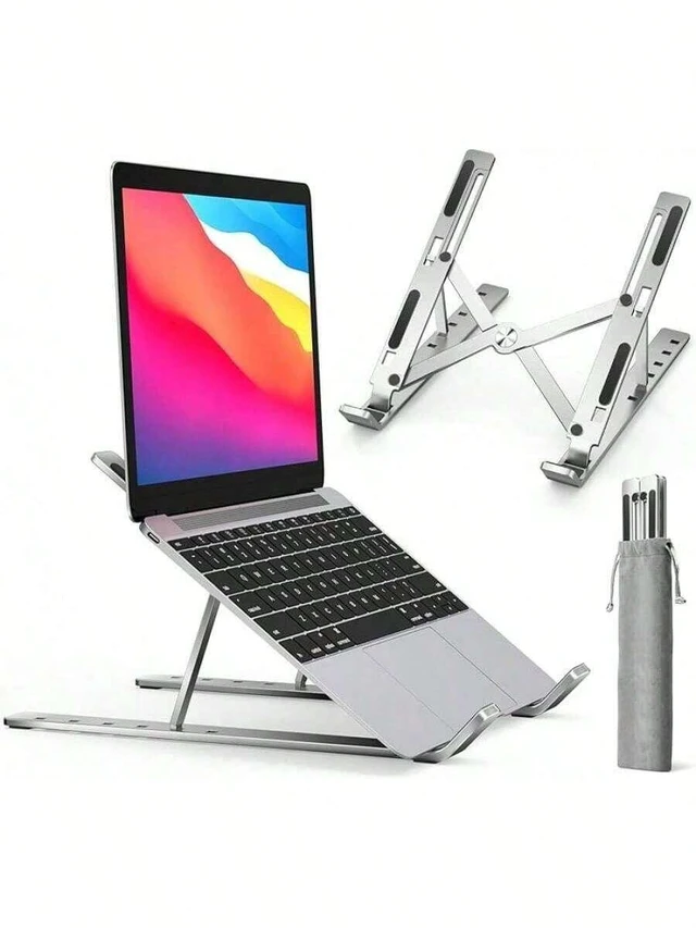 Alt view image 2 of 7 - Bks Adjustable Laptop Stand For Desk, Foldable Portable Notebook Holder, Ventilated Cooling Mount for 10-15.6 Inch Laptops and Tablets