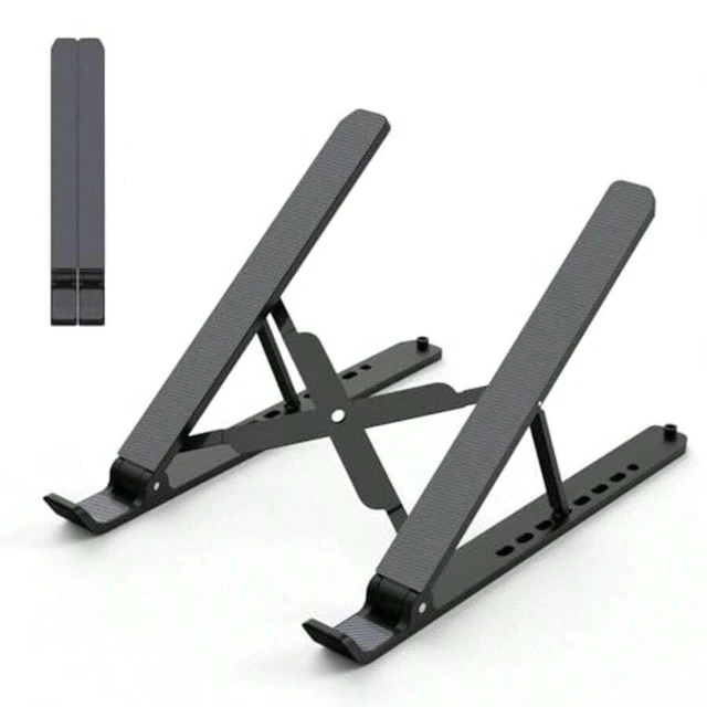 Main image of Bks Adjustable Laptop Stand For 10-15.6 Inch Notebook Riser ABS Silicone Foldable Portable Ventilated Cooling Holder Mount