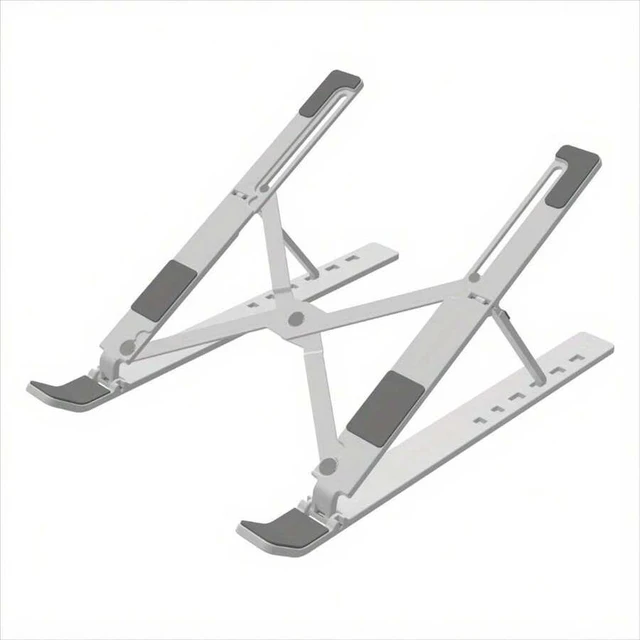 Alt view image 7 of 7 - Bks Foldable Laptop Stand Adjustable Height Aluminum Desktop Holder for 10-15.6 Inch Laptops Phones Books Ergonomic Cooling Riser