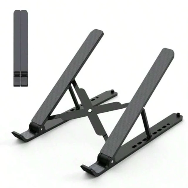 Alt view image 2 of 7 - Bks Adjustable Laptop Stand For 10-15.6 Inch Notebook Riser ABS Silicone Foldable Portable Ventilated Cooling Holder Mount