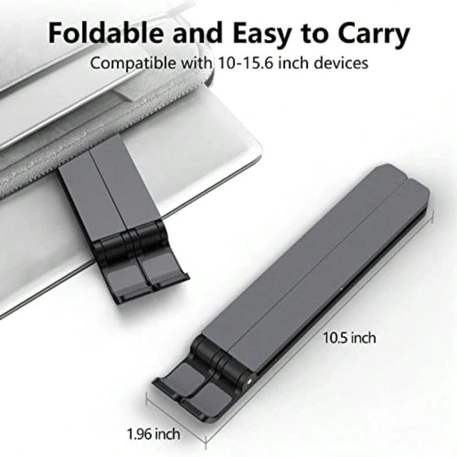 Alt view image 5 of 7 - Bks Adjustable Laptop Stand For 10-15.6 Inch Notebook Riser ABS Silicone Foldable Portable Ventilated Cooling Holder Mount
