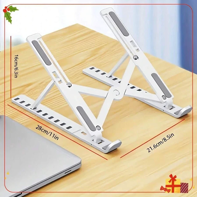 Main image of Bks 10-Level Adjustable Laptop Stand Height Riser Foldable Computer Holder Desk Ergonomic Portable Notebook Riser for 10-17 Inch