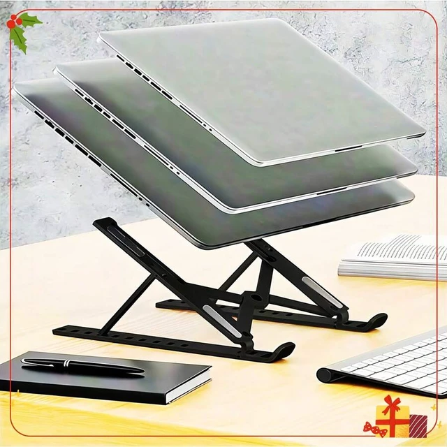 Alt view image 6 of 7 - Bks 10-Level Adjustable Laptop Stand Height Riser Foldable Computer Holder Desk Ergonomic Portable Notebook Riser for 10-17 Inch