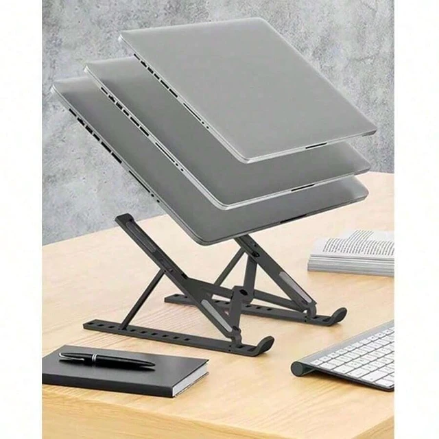 Alt view image 6 of 7 - Bks 10-Level Adjustable Laptop Stand Ergonomic Portable Computer Holder Desk Riser Foldable