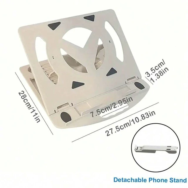 Main image of Bks Foldable Adjustable Laptop Stand Pad with Cooling Gaps and Phone Holder for Desktop Tablet
