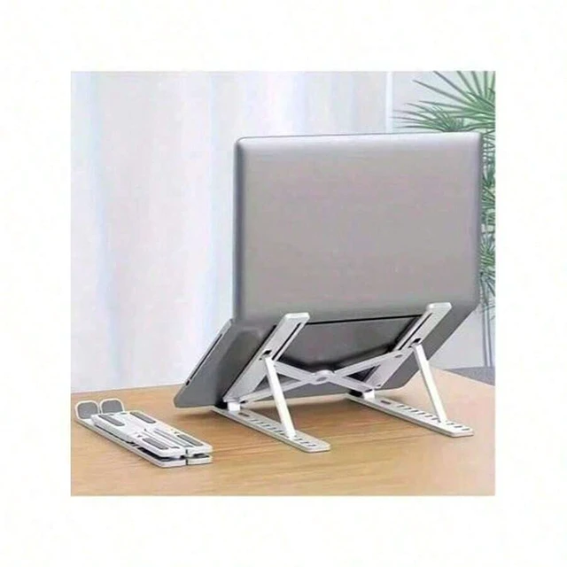 Alt view image 7 of 7 - Bks 10-Level Adjustable Laptop Stand Ergonomic Portable Computer Holder Desk Riser Foldable