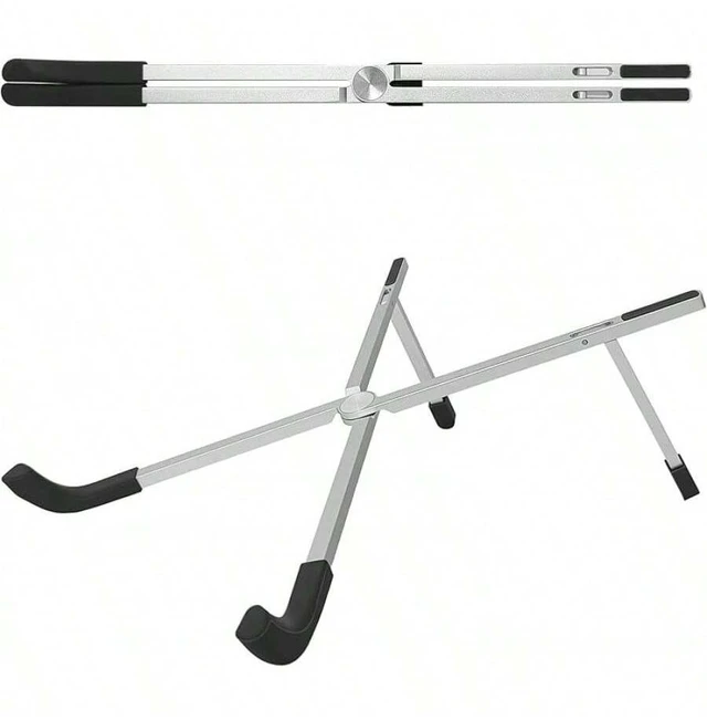 Alt view image 2 of 7 - Bks Foldable Aluminum Laptop Stand Ventilated Riser Holder for 10-15.6 Inch Notebook Tablet Desk Mount Ergonomic Cooling