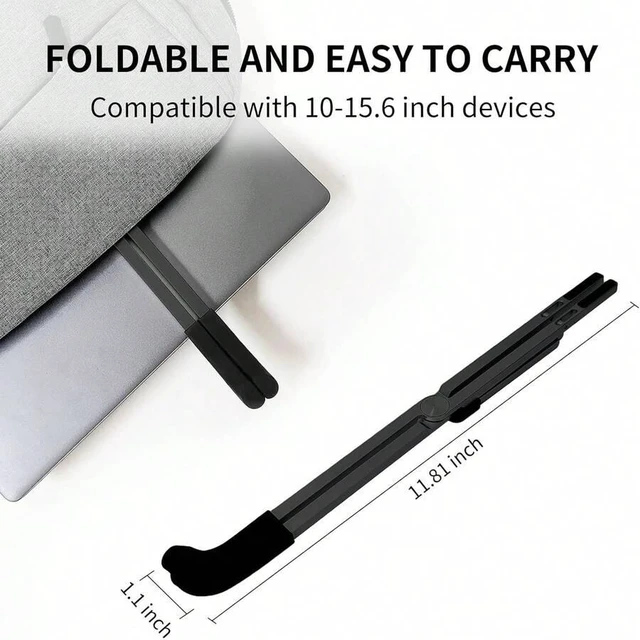 Alt view image 7 of 7 - Bks Foldable Aluminum Laptop Stand Ventilated Riser Holder for 10-15.6 Inch Notebook Tablet Desk Mount Ergonomic Cooling