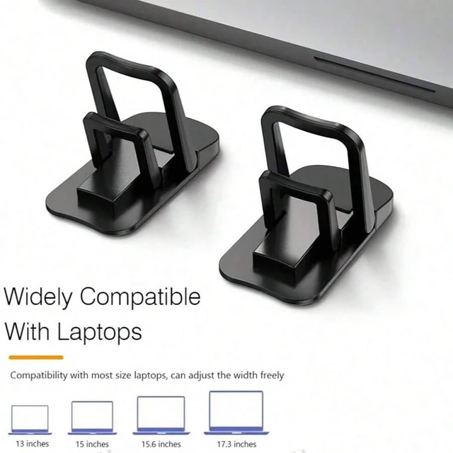 Alt view image 2 of 7 - Bks 2pcs Adjustable Laptop Stand | ABS Material, Multifunctional Phone Holder, Portable, No Installation, Self-Adhesive Invisible Lift Base, Dual-Angle Adjustment Design, Portable Office Desk Keyboard