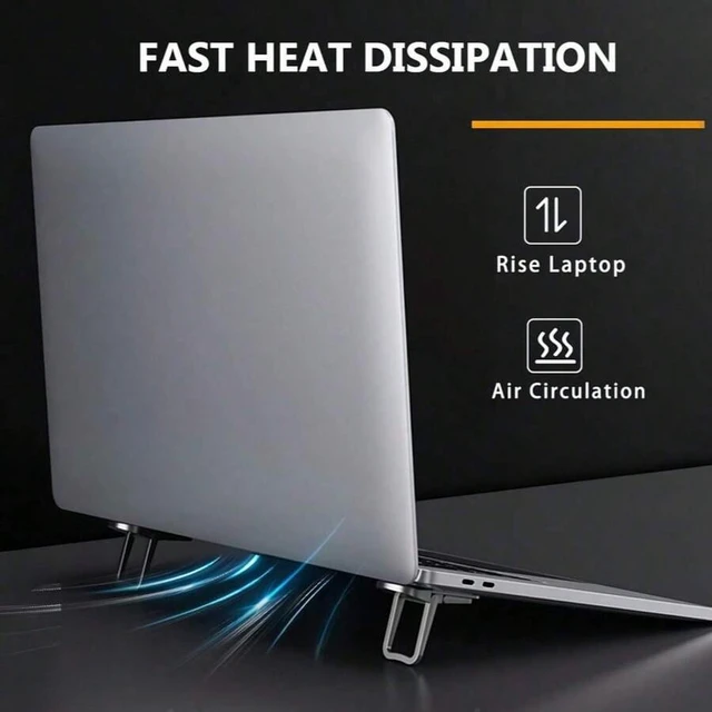Alt view image 3 of 7 - Bks 2pcs Adjustable Laptop Stand | ABS Material, Multifunctional Phone Holder, Portable, No Installation, Self-Adhesive Invisible Lift Base, Dual-Angle Adjustment Design, Portable Office Desk Keyboard