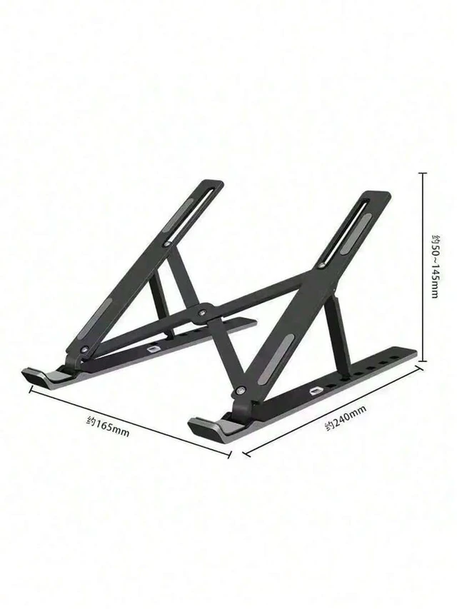 Alt view image 6 of 7 - Bks Single-Fork Foldable Laptop Stand Adjustable Height Cooling Pad Holder ABS Material for All Laptops Black