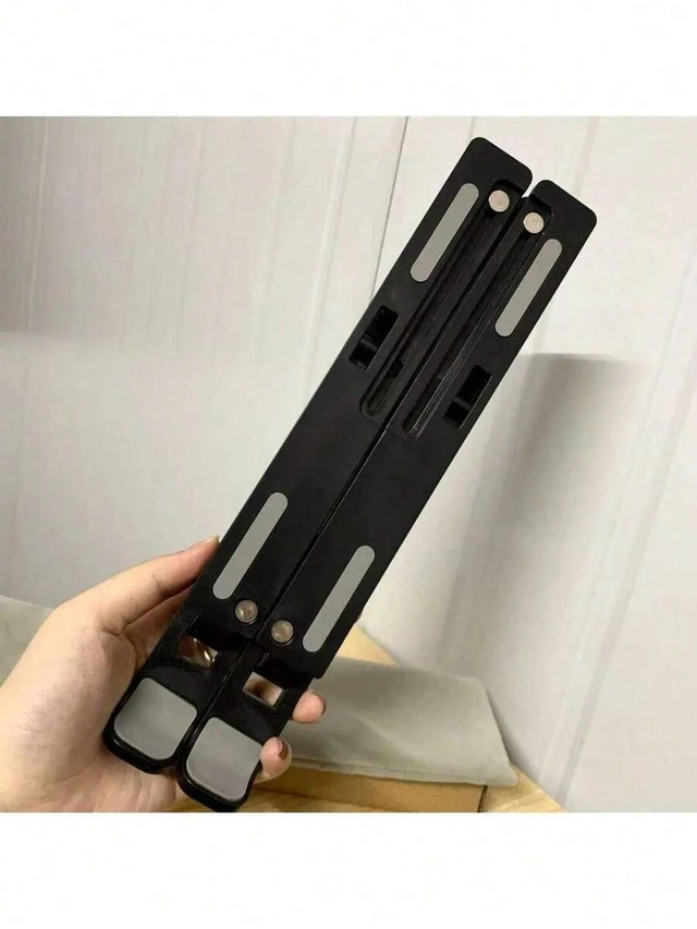Alt view image 7 of 7 - Bks Single-Fork Foldable Laptop Stand Adjustable Height Cooling Pad Holder ABS Material for All Laptops Black