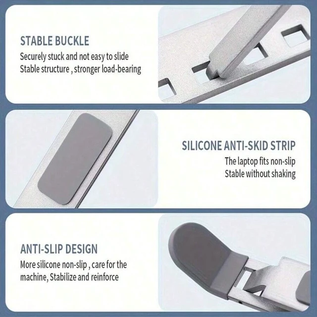 Alt view image 6 of 7 - Bks Laptop Stand With 3 Cooling Fans, 7-Level Adjustable Height, Foldable Portable Design for Notebook PC