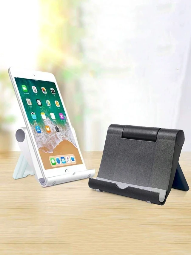 Alt view image 2 of 7 - Bks Adjustable Desktop Tablet Stand, Foldable Slouchy Phone Holder Bracket Compatible With iPhone Android Devices