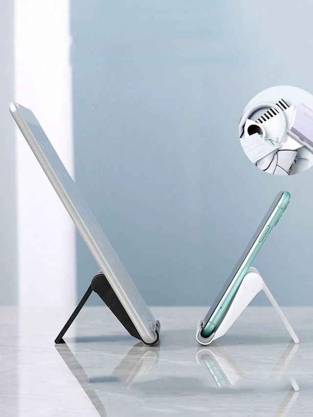 Alt view image 4 of 7 - Bks Adjustable Desktop Tablet Stand, Foldable Slouchy Phone Holder Bracket Compatible With iPhone Android Devices