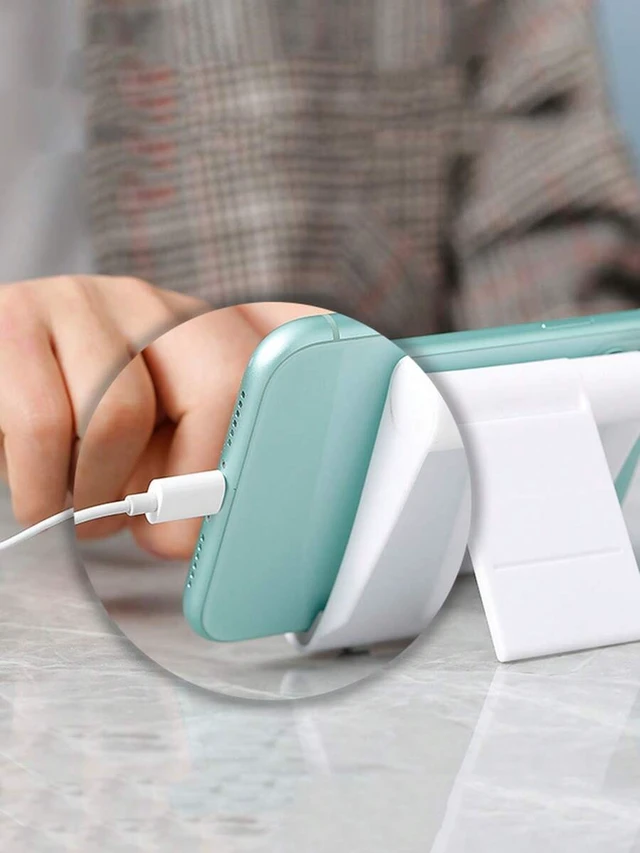 Alt view image 5 of 7 - Bks Adjustable Desktop Tablet Stand, Foldable Slouchy Phone Holder Bracket Compatible With iPhone Android Devices