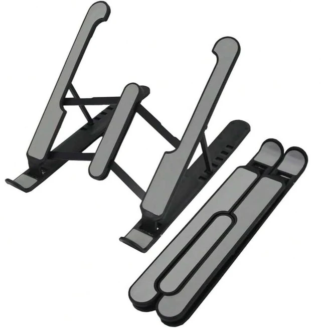 Main image of Bks Foldable Laptop Stand For Desk, Lightweight Portable Computer Stand With 6 Height Levels Ergonomic Aluminum Cooling Pad For MacBook 10-16 Inch