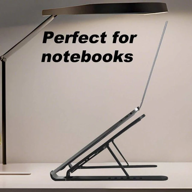 Alt view image 5 of 6 - Bks Foldable Laptop Stand For Desk, Lightweight Portable Computer Stand With 6 Height Levels Ergonomic Aluminum Cooling Pad For MacBook 10-16 Inch