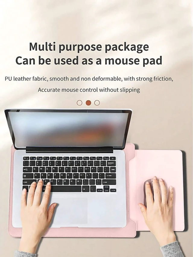 Alt view image 6 of 7 - Bks Travel Laptop Sleeve Bag Lightweight Stand Support for 13 15 Inch Tablets Notebooks Cooling Protection Case