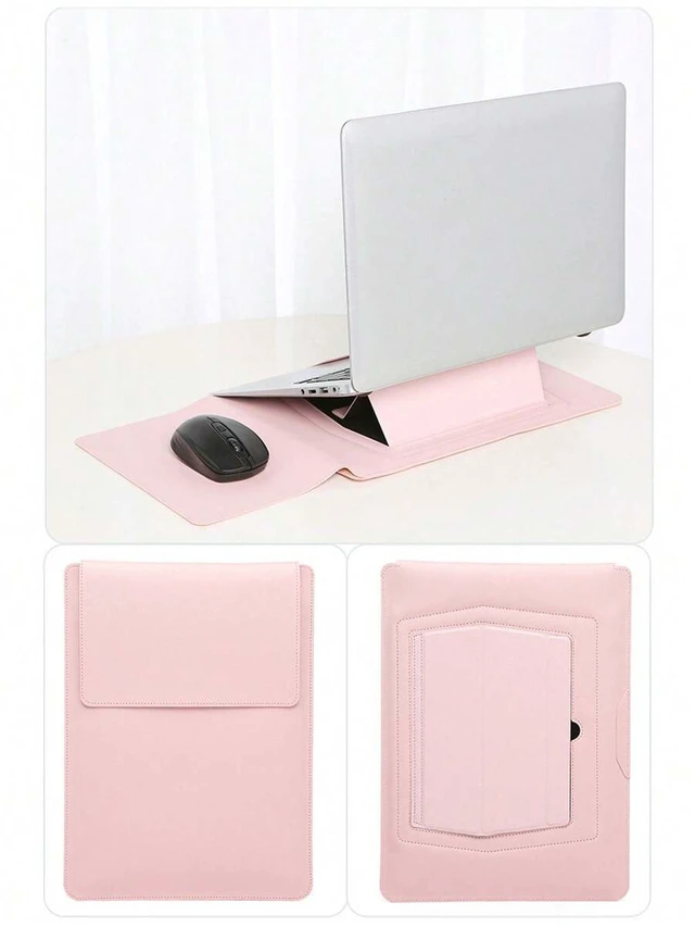 Alt view image 7 of 7 - Bks Travel Laptop Sleeve Bag Lightweight Stand Support for 13 15 Inch Tablets Notebooks Cooling Protection Case
