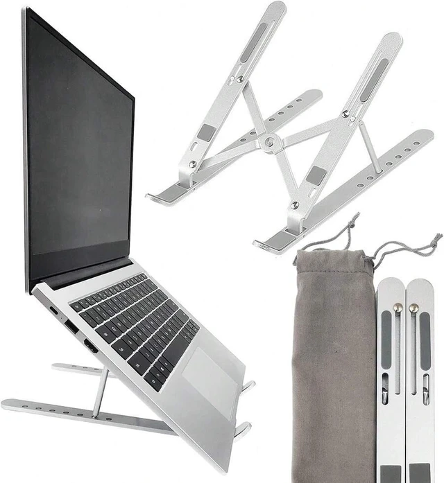 Alt view image 2 of 7 - Bks Laptop Stand Adjustable Ergonomic Aluminum Holder 6 Angles Anti-Slip Compatible 9-15.6 Inch Laptops Relieve Back Pain Improve Posture