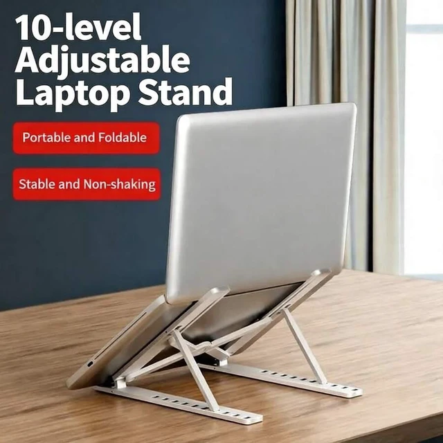 Alt view image 2 of 7 - Bks Adjustable Ergonomic Aluminum Laptop Stand, 7 Angles Anti-Slip, Fits 9-15.6 Inch Laptops for Posture Relief
