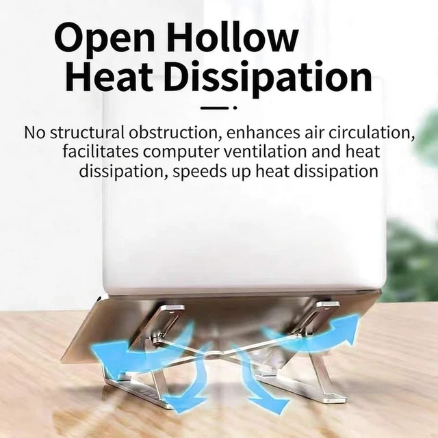 Alt view image 3 of 7 - Bks Adjustable Ergonomic Aluminum Laptop Stand, 7 Angles Anti-Slip, Fits 9-15.6 Inch Laptops for Posture Relief