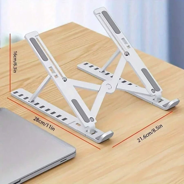 Alt view image 6 of 7 - Bks Adjustable Ergonomic Aluminum Laptop Stand, 7 Angles Anti-Slip, Fits 9-15.6 Inch Laptops for Posture Relief