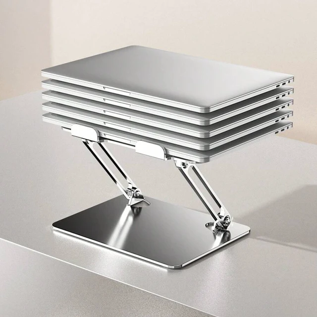 Alt view image 5 of 7 - Bks Laptop Stand, Tablet Holder, Metal Foldable Portable Height-Adjustable Cooling Rack for Notebook