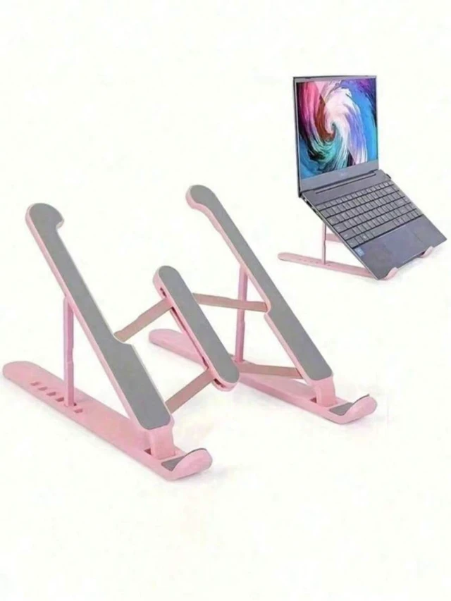 Alt view image 4 of 7 - Bks 7-Level Adjustable Laptop Stand, ABS & Metal Desktop Holder for Notebook Tablet Cooling Pad Portable
