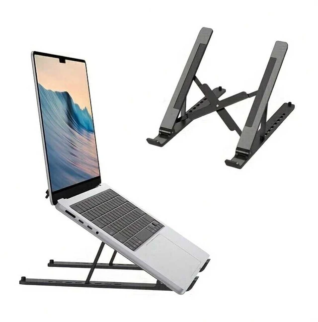 Main image of Bks Foldable Laptop Stand Adjustable Height for 10-15.6 Inch Laptops with Rubber Pads and Cooling Design for Home Office