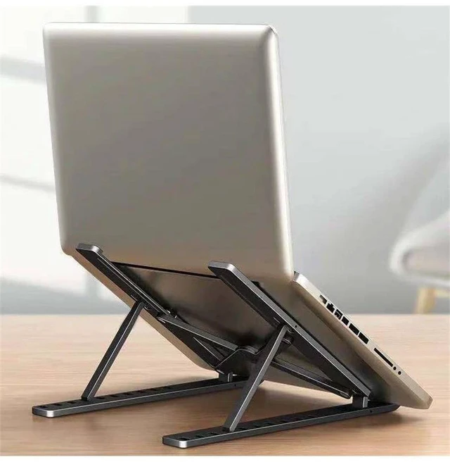 Main image of Bks Plastic Desktop Laptop Stand Adjustable Height Cooling Base Foldable Ergonomic Monitor Riser