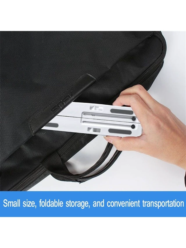 Alt view image 6 of 7 - Bks Plastic Desktop Laptop Stand Adjustable Height Cooling Base Foldable Ergonomic Monitor Riser