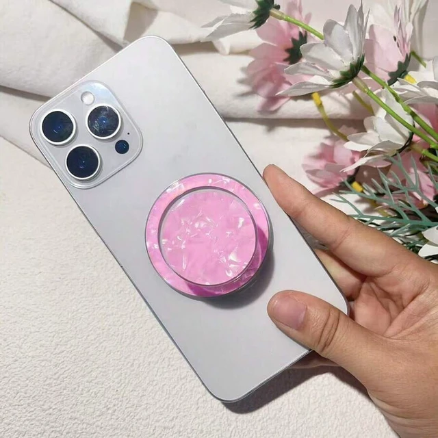 Main image of Bks Adjustable Glitter Diamond Phone Holder Magnetic Stand Colorful Shell Pattern Compatible iPhone Magsafe Valentine Gift