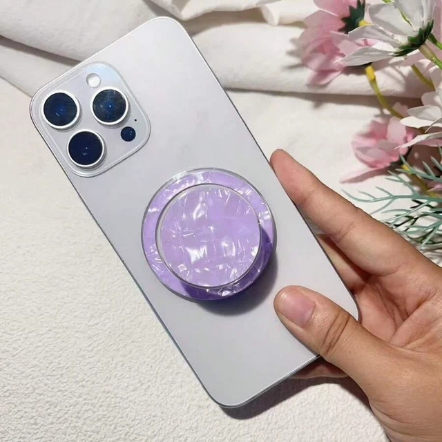 Main image of Bks Adjustable Glitter Diamond Phone Holder Magnetic Stand Colorful Shell Pattern Compatible iPhone Magsafe Valentine Gift