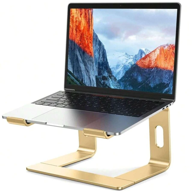 Alt view image 2 of 7 - Bks Aluminum Laptop Stand, Ergonomic Detachable Computer Riser Holder for 10-15.6 Inch Notebooks with Cooling Ventilation