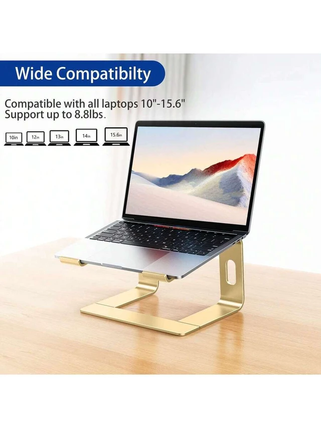 Alt view image 4 of 7 - Bks Aluminum Laptop Stand, Ergonomic Detachable Computer Riser Holder for 10-15.6 Inch Notebooks with Cooling Ventilation