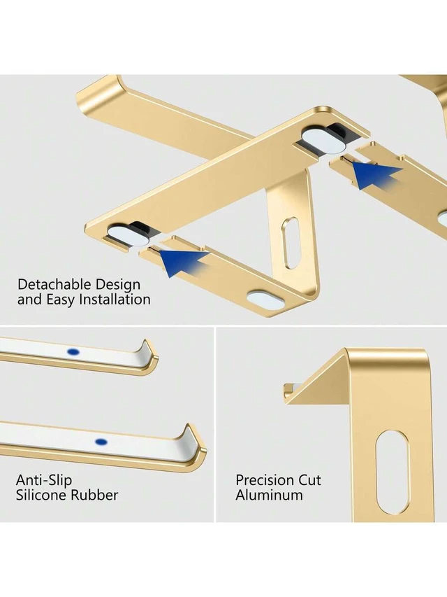 Alt view image 6 of 7 - Bks Aluminum Laptop Stand, Ergonomic Detachable Computer Riser Holder for 10-15.6 Inch Notebooks with Cooling Ventilation