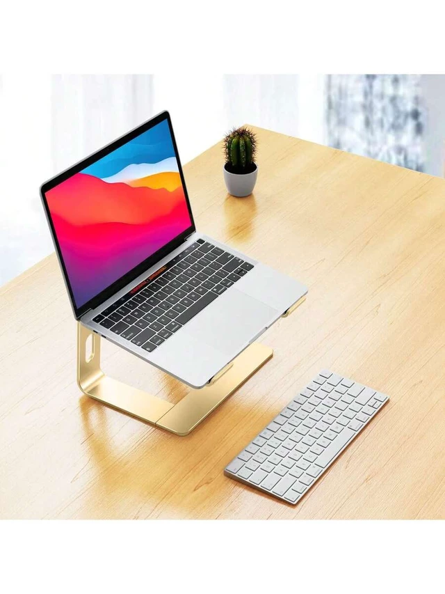 Alt view image 3 of 7 - Bks Aluminum Laptop Stand, Ergonomic Detachable Computer Riser Holder for 10-15.6 Inch Notebooks with Cooling Ventilation