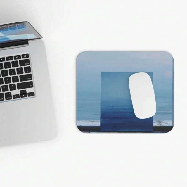 Main image of Bks Blue Minimalist Mouse Pad 9.84x11.81in Polyester Desk Mat Non-Slip Rubber Base for Office Gaming
