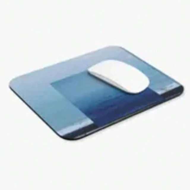 Alt view image 6 of 7 - Bks Blue Minimalist Mouse Pad 9.84x11.81in Polyester Desk Mat Non-Slip Rubber Base for Office Gaming