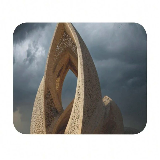 Alt view image 3 of 6 - Bks 9.84x11.81in Cathedral At Dusk Mouse Pad Stormy Sky Design Non-Slip Rubber Base Office Gaming Decor
