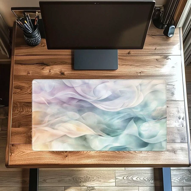 Alt view image 6 of 7 - Bks Large Mouse Pad With Stitched Edges Non-Slip Rubber Base Micro-Weave Surface For Office Gaming Computer Desk Accessories