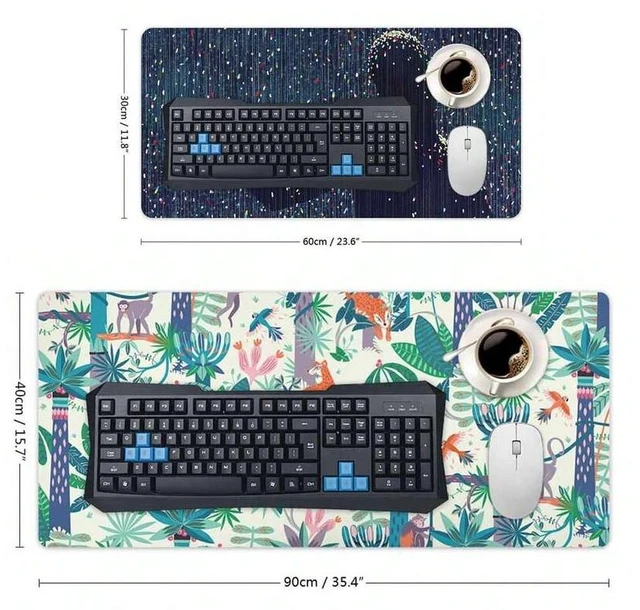 Alt view image 5 of 7 - Bks Large Mouse Pad With Stitched Edges Non-Slip Rubber Base Micro-Weave Surface For Office Gaming Computer Desk Accessories